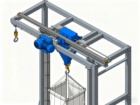 吨袋卸料站及其与气力输送系统的连接集成方案